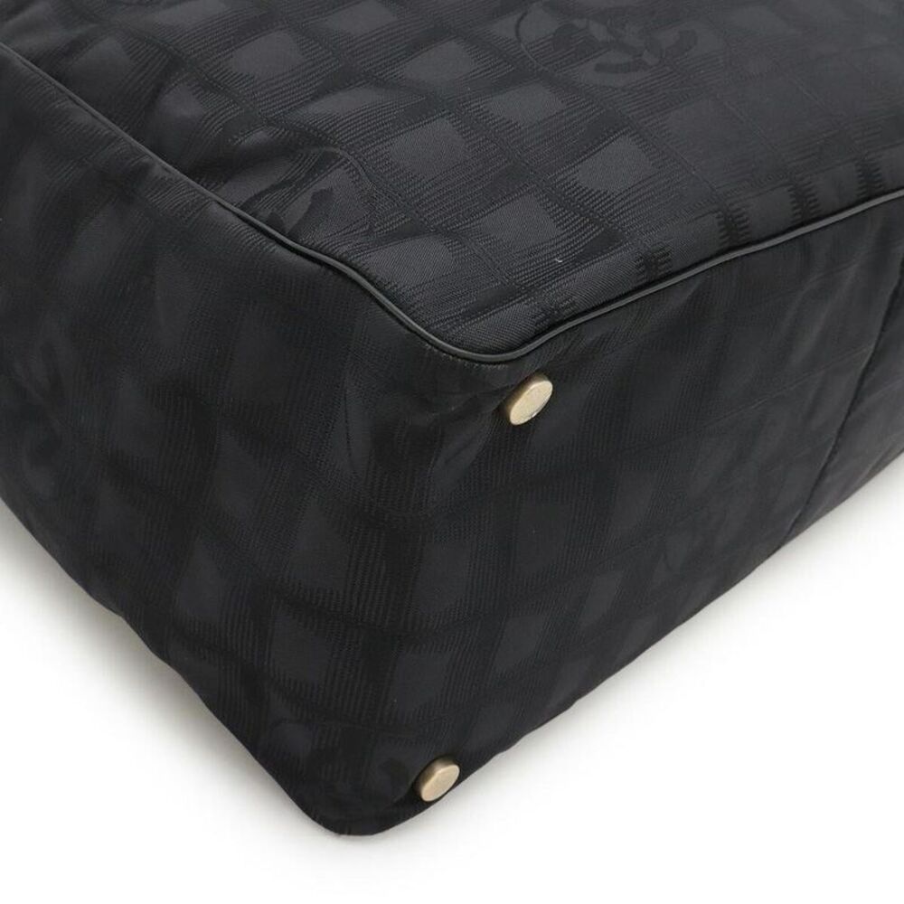 Pre Loved chanel Travel Line Tote Bag CC Logo Women black | black Shoulder Bags - Picture 3 of 7